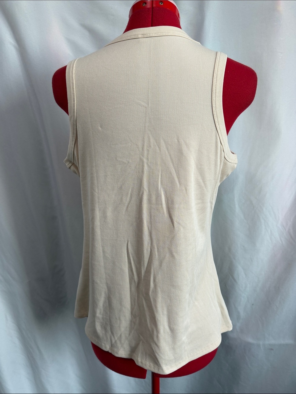 Classic Ribbed Tank Top in Cream - Picture 3 of 5